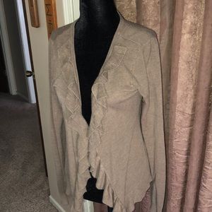 Brown New York & Company Sweater w/ Ruffles
